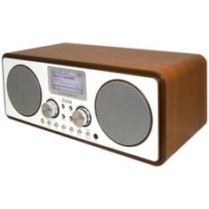 the radio is brown and white in color