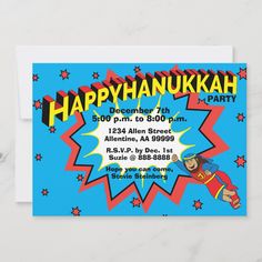 Hanukkah Party Judah Maccabee Invitation