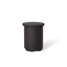 an empty black container on a white background with no one around it or someone else