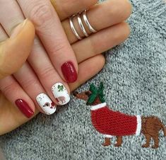 14 Best Nail Arts For Dachshund Lovers Weiner Dog Nail Art, Dachshund Christmas Nails, Weiner Dog Nails, Dachshund Nail Designs, Dachshund Nail Art, Dachshund Nails, Daschund Nails Art, Nails Dog Art, Weiner Dog Christmas