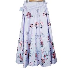 Ny&Co Artsy Floral Print Lavender Twirl Taffeta Maxi Skirt, Attached Sash Size: Medium Twirl-Worthy Floral Printed Lavender Maxi Skirt. Printed Full Skirt. Floor Length. Lightweight Taffeta Fabric Featuring Waist-Inset Pleats On The Front, An Elasticated Waistband, And A Silhouette-Accentuating Matching Sash. In-Seam Side Pockets Maxi Skirt In A Structured, Flared Silhouette. Shell: 60% Cotton, 35% Polyester, 5% Spandex Lining: 100% Polyester Machine Wash Approximate Measurements (Flat Lay)" 16" Pleaded Skirt, Sheer Maxi Skirt, Taffeta Fabric, Yellow Maxi, High Waisted Maxi Skirt, Wrap Maxi Skirt, Red Maxi, Bow Detail Dress, Printed Maxi Skirts