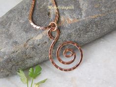 hammered Copper circle Chain necklace, Designer Copper Snake chain Pendant Necklace, copper spiral necklace ,Copper Spiral Pendant Jewelry, Detail 'Handmade item'  'Materials: Copper '  'Closure: Hook'  'Chain style: Cable'  'The History of Copper Jewelry Copper is helpful for balance, communication, and synchronicity. Copper is a great conductor of energy and is useful for all types of spiritual purposes. Many use Copper to balance the Chakras and Meridians. Powerful wands can be fashioned using crystals and Copper tubing or wire. Connecting with the crystals, Copper can smoothly transmit their energies to the holder, communicating knowledge from higher realms to the conscious and subconscious mind. Copper is a popular tool for healing and works with all of the Chakras to pull in energies Circle Chain, Spiral Pendant, Copper Anniversary Gifts, Spiral Necklace, Copper Anniversary, Crochet Style, Les Chakras, Gifts For Sister, Hammered Copper