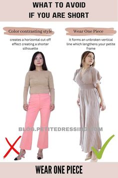 Petite Outfit Proportions, Petite With Large Bust Outfits, How To Dress Taller, Size 9 Women Outfits, Outfit For Small Women, Outfits For Busty Petite Women, Petite Body Outfits, Outfits For Small Women, Chubby Petite Outfits