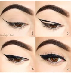 Almond Eye Makeup, Eyeliner Glitter, Permanente Make-up, Eyeliner Tips, Eyeliner Brands, Makeup Tutorial Eyeliner, Eye Liner Tricks, Eye Makeup Steps