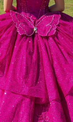 Hot Pink Quince, Hot Pink Quinceanera, Quince Planning, Xv Dresses, Pink Quinceanera, Off Shoulder Ball Gown, My Quinceanera, Off Shoulder Evening Gown, Pink Quince