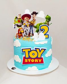 a birthday cake with toy story characters on it