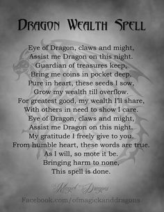 Dragon Protection Spell, Dragons In Witchcraft, Dragon Spells Magic, Spells For Focus, Spell To Return Stolen Items, Immortality Spell, Morning Spells, Dragon Witchcraft, Justice Spells