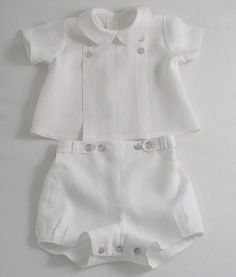 Baby Heirloom, White Linen Suit, Traditional Suit, Romper Shorts, Heirloom Sewing, Christening Gowns, Linen Suit