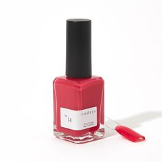 Sundays - Nail Polish - No. 14 - Nail Lacquer at Beyond Polish Nontoxic Nail Polish, Cruelty Free Nail Polish, Red Nail Polish, Grapefruit Essential Oil, Cool Undertones, Red A, Dry Oil, Flat Brush, Clean Nails