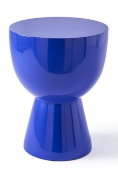 Lacquered Accent Stool | Pols Potten Tam Tam | Oroa.com Bright Accent Table, Blue Side Table Round, Yves Klein Blue Furniture, Dark Blue Side Tables, Classic Bathroom Design, Trendy Interior Design, Accent Stool, Small Side Table, Interior Design Magazine