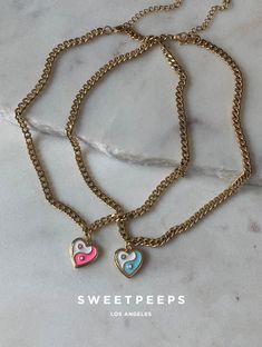 Product Details + Care - Stainless Steel Non Tarnish- Wipe Clean - Imported - 1 Necklace Only Dimensions - Pendant: 25 mm x 20 mm - Chain Length Approximately: 12" + 2" Extension Have a question? Please message info@shopsweetpeeps.com and our support team will get back to you in 48 hours. Pastel Heart, Gold Dipped, Oils For Skin, Support Team, Yin Yang, Pure Silver, Chain Lengths, Chain Length, Baby Blue