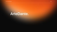 an orange and black background with the words arte d'ante written in white