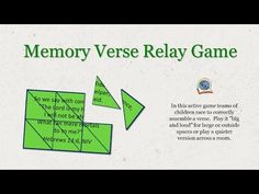 the memory verse relay game is shown in green