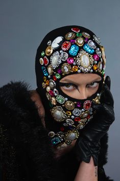 Medieval Balaclava – SARA ROSE®️ Glam Costume, Facekini Fashion, Space Inspired Outfits, Fashion Mask Design, Cinemagraph Inspiration, Heart Couture, Face Mask Design Ideas, Punk Glam, Mask Fashion