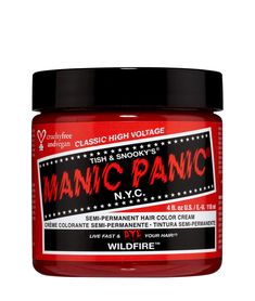 Manic Panic Semi Permanent Wildfire oz fl Vampire Red Hair, Red Hair Dye Colors, Dark Red Hair Dye, Manic Panic Vampire Red, Manic Panic Hair Dye, Manic Panic Hair Color, Blood Red Hair, Red Hair Dye, Lilac Hair Color