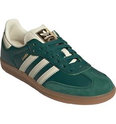 adidas Samba Sneaker (Women) | Nordstrom Adidas Shoes Outfit Women, Green Adidas Shoes, Adidas Outfit Shoes, Adidas Samba Og, Adidas Outfit, Adidas Samba Sneakers, Adidas Samba, Adidas Shoes, Adidas Originals