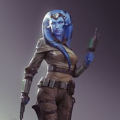 a woman in a space suit holding a knife