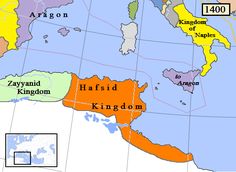 a map of the kingdom of hafsid and kingdom of zagron,