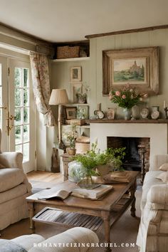 English cottage living room ideas Nancy Meyers Cottage, Nancy Meyers Aesthetic Living Room, Nancy Meyers Interiors, French Provincial Living Room, English Cottage Living Room, Small House Living Room, Cottagecore Living Room