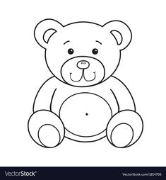 a teddy bear outline on a white background