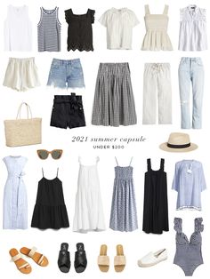 Chic Summer Capsule Wardrobe, Stay At Home Mom Capsule Wardrobe Summer, Summer 23 Capsule Wardrobe, Classy Summer Capsule Wardrobe, Capsule Wardrobe Cool Summer, Summer In Australia Outfit, Cottage Core Summer Outfits Casual, Cute Outfits For A Cruise, Art Museum Date Outfit Summer