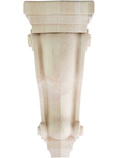 an unfinished wooden vase is shown on a white background with clippings for text