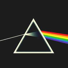 the dark side of the moon with a rainbow