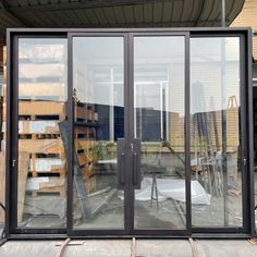 gloryirondoors iron sliding patio doors 4 panels in bronze color Sliding Glass Exterior Doors, Exterior Pocket Door, Big Sliding Glass Doors, Glass Doors Exterior, Exterior Glass Doors, Glass Entry Door, Sliding French Doors Patio, Exterior French Doors, Steel Doors Exterior