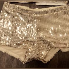 Sequin Gold Short Shorts. I Paired It With This Indian Bridal Top, Which Is Sold Separately. Nwot Gold Sequined Bottoms For Summer, Gold Bottoms For Night Out, Gold Stretch Short Bottoms, Gold Bottoms For Summer Night Out, Gold Bottoms For Night Out In Summer, Gold Stretch Shorts For Night Out, Gold High Waist Party Shorts, Gold High Waist Shorts For Party, Stretch Shorts For Night Out Party Season