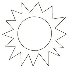 the sun is drawn in black and white, with lines coming from it to form an outline