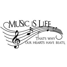 music is life that's why our hearts have beats vinyl decal sticker