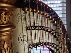 a close up of the strings on a musical instrument