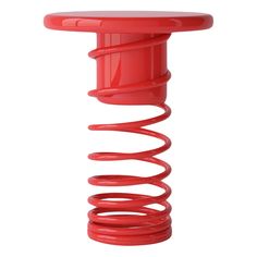 a red object with springs attached to it