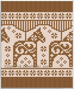 a cross stitch pattern with an elephant and flowers in brown, white and tan colors