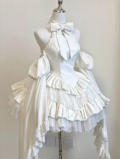 Japanese Lol Fashion, Cute Angel Outfit, Short Frilly Dress, Moon Based Outfits, Cute Aesthetic Outfits Korean, Vtuber Hairstyles, Cute Clothes Design, Cute Cosplay Outfits, Types Of Outfits Style