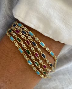 Made of 925K sterling silver, we used high quality sapphire color zircon,   L:  6 inch + 1 inch ext 16th Birthday Wishlist, Jewelry Room, Bracelet Emerald, Bracelet Tennis, Dana Point, Summer Ootd, Gold Ring Designs, Arm Party, Sapphire Color