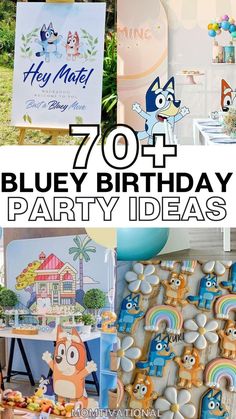 blue birthday party ideas with cartoon characters