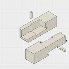 an image of two pieces of furniture that are made out of wood and have been cut into