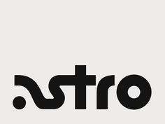 the word astro written in black and white on a light gray background with an arrow