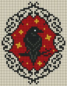 a cross stitch pattern with a ladybug on it