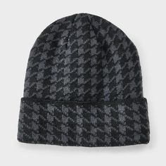 Get ready for winter days in comfortable style in this Recycled Polyester Line Cuffed Beanie from Goodfellow & Co™. This recycled polyester lined beanie is made of a heavyweight fabric and has a textured design, accented with a cuffed design for a snug fit. Plus, the pull-on style makes it easy to put on or take off. Goodfellow & Co™: Feel good in what you wear, anywhere. Cold Weather Beanie With Fleece Lining, Fleece-lined Beanie For Cold Weather, Casual Insulated Black Hat, Casual Black Insulated Hats, Striped Beanies, Cuffed Beanie, Comfortable Style, Levis Women, Winter Hats For Women