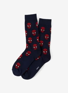 Spider Man Socks, Spider Man Accessories, Spiderman Socks, Spider Man Things, Best Sandals For Men, Man Socks, Navy Socks, Funny Socks