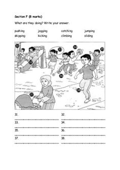 the worksheet for reading and writing numbers to 10, including an image of children playing