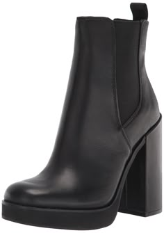 PRICES MAY VARY. Steve Madden Leather Upper Material Synthetic Lining and Sole Square Closed Toe Tall Block Heel How To Wear Ankle Boots, Booties Outfit, Cute Boots, Black Chelsea Boots, Chunky Block Heels, Comfortable Boots, Ankle Bootie, Chelsea Boot, Black Leather Boots