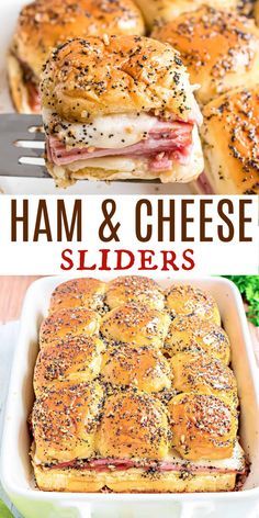 Ham and Cheese Sliders are perfect for game day or any day of the week! Savory ham and Swiss cheese are piled onto fluffy Hawaiian rolls for an irresistible handheld snack. Ham And Rice Casserole, Hawaiian Roll, Homemade Honey Mustard, Amazing Meals