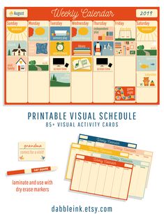 the printable visual schedule is shown in this image