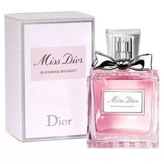 Composed like a generous bouquet, Miss Dior Blooming Bouquet Eau de Toilette reveals a tender heart of peony and Damascus rose.  A poetic trail edged with white musks rounds off this Dior women's perfume. A floral springtime signature scent, it is perfect for a playful and irresistibly charming Miss Dior.  Designed like a dress embroidered with blooms, Miss Dior Blooming Bouquet is a perfume for women that pays tribute to Christian Dior's legendary love of flowers.  The iconic Miss Dior bottle i Dior Homme Intense, Perfume Dior, Blooming Bouquet, Miss Dior Blooming Bouquet, Dior Perfume, Damask Rose, Dior Vintage, Soft Floral, Miss Dior