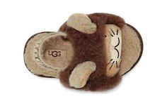 (TD) UGG Fluff Yeah Slide Lion Stuffie 'Sand Chocolate' 1127712T-SCLT Fluff Yeah Slide, Ugg Kids, A Lion, Ugg Australia, Baby Baby, Strap Heels, Wooden Toy Car, Lion, Product Launch