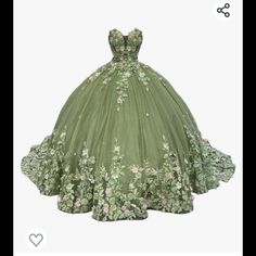 This Is My Daughter Sweet 16 Dress Only Wore It One Time Green Ball Gown For Sweet 16, Green Ball Gown Dress For Sweet 16, Green Fitted Quinceanera Dress For Sweet 16, Green Fitted Dress For Sweet 16, Elegant Green Gown For Sweet 16, Elegant Sleeveless Quinceanera Dress For Sweet 16, Elegant Spring Quinceanera Dresses, Green Spring Dress For Debutante Ball, Green Dress For Debutante Ball In Spring