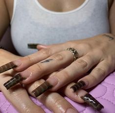 Brown Acrylics, Bling Acrylic Nails, Glam Nails, Pretty Acrylic Nails